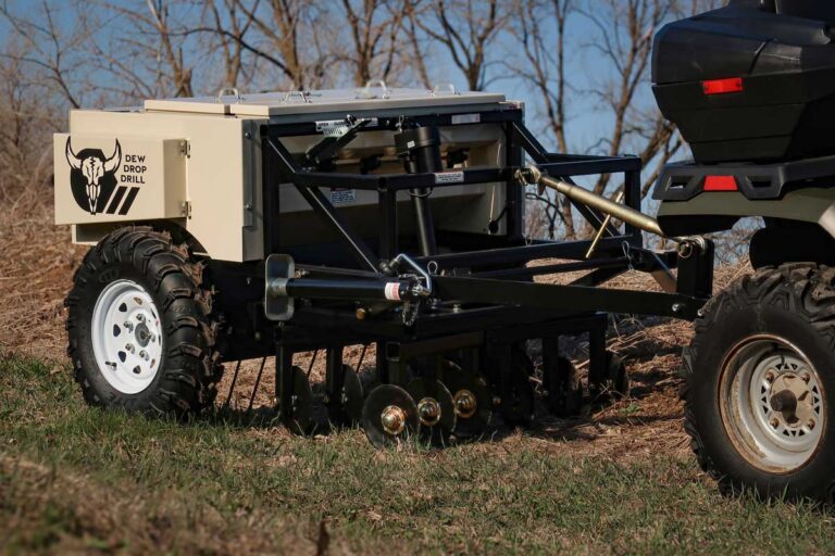 Dew Drop Drill attached to an ATV